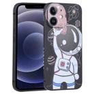 For iPhone 12 mini Spaceman Binoculars Phone Case(Black and Brown) - 1