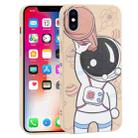 For iPhone XS / X Spaceman Binoculars Phone Case(Beige and Pink) - 1