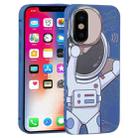 For iPhone XS / X Spaceman Binoculars Phone Case(Blue and Beige) - 1