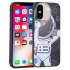 For iPhone XS / X Spaceman Binoculars Phone Case(Black and Beige) - 1