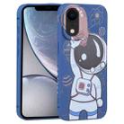 For iPhone XR Spaceman Binoculars Phone Case(Blue and Brown) - 1