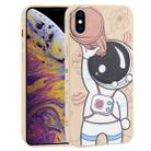 For iPhone XS Max Spaceman Binoculars Phone Case(Beige and Pink) - 1