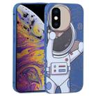 For iPhone XS Max Spaceman Binoculars Phone Case(Blue and Beige) - 1