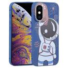 For iPhone XS Max Spaceman Binoculars Phone Case(Blue and Brown) - 1