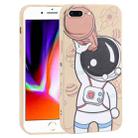 For iPhone 8 Plus / 7 Plus Spaceman Binoculars Phone Case(Beige and Pink) - 1