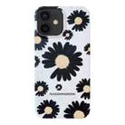 For iPhone 11 Frosted Daisy Film Phone Case(Black Flower) - 1