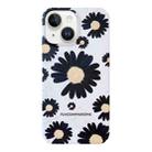 For iPhone 14 Frosted Daisy Film Phone Case(Black Flower) - 1