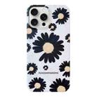 For iPhone 15 Pro Frosted Daisy Film Phone Case(Black Flower) - 1