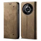 For Realme 11 Pro / 11 Pro+ Denim Texture Flip Leather Phone Case(Khaki) - 1