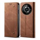 For Realme 11 Pro / 11 Pro+ Denim Texture Flip Leather Phone Case(Brown) - 1