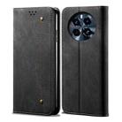 For Realme GT5 Pro Denim Texture Flip Leather Phone Case(Black) - 1