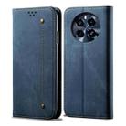 For Realme GT5 Pro Denim Texture Flip Leather Phone Case(Blue) - 1