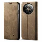 For Realme 12 Pro / 12 Pro+ Denim Texture Flip Leather Phone Case(Khaki) - 1