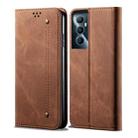 For Realme C65 4G Denim Texture Flip Leather Phone Case(Brown) - 1