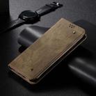 For Realme GT 6T 5G Global Denim Texture Flip Leather Phone Case(Khaki) - 2