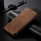 For Realme GT 6T 5G Global Denim Texture Flip Leather Phone Case(Brown) - 2