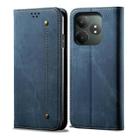 For Realme GT 6 5G Global Denim Texture Flip Leather Phone Case(Blue) - 1