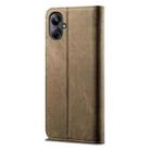 For Realme 10 Pro+ Denim Texture Flip Leather Phone Case(Khaki) - 3