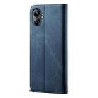 For Realme 10 Pro+ Denim Texture Flip Leather Phone Case(Blue) - 3