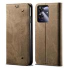 For Realme Note 60 4G / C61 4G Denim Texture Flip Leather Phone Case(Khaki) - 1