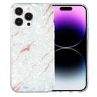 For iPhone 14 Pro Max IMD Shell Pattern TPU Phone Case(White Marble) - 1