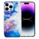 For iPhone 14 Pro Max IMD Shell Pattern TPU Phone Case(Sky Blue Purple Marble) - 1