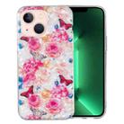 For iPhone 14 Plus IMD Shell Pattern TPU Phone Case(Butterfly Flower) - 1