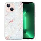 For iPhone 14 IMD Shell Pattern TPU Phone Case(White Marble) - 1