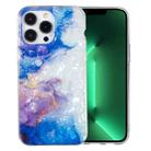 For iPhone 13 Pro Max IMD Shell Pattern TPU Phone Case(Sky Blue Purple Marble) - 1