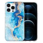 For iPhone 12 Pro Max IMD Shell Pattern TPU Phone Case(Blue Gold Marble) - 1