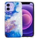 For iPhone 12 IMD Shell Pattern TPU Phone Case(Sky Blue Purple Marble) - 1