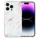 For iPhone 15 Pro IMD Shell Pattern TPU Phone Case(White Marble) - 1