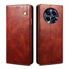 For Realme GT5 Pro Oil Wax Crazy Horse Texture Leather Phone Case(Brown) - 1