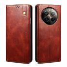 For Realme 12 Pro / 12 Pro+ Oil Wax Crazy Horse Texture Leather Phone Case(Brown) - 1