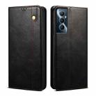 For Realme C65 4G Oil Wax Crazy Horse Texture Leather Phone Case(Black) - 1