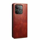 For Realme GT 6 5G Global Oil Wax Crazy Horse Texture Leather Phone Case(Brown) - 3