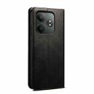 For Realme GT 6 5G Global Oil Wax Crazy Horse Texture Leather Phone Case(Black) - 3
