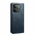 For Realme GT 6 5G Global Oil Wax Crazy Horse Texture Leather Phone Case(Blue) - 3