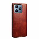 For Realme C63 / C61 Oil Wax Crazy Horse Texture Leather Phone Case(Brown) - 3