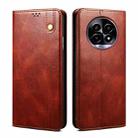 For Realme 13 Pro 5G Global Oil Wax Crazy Horse Texture Leather Phone Case(Brown) - 1