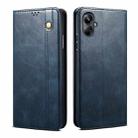 For Realme 10 Pro+ Oil Wax Crazy Horse Texture Leather Phone Case(Blue) - 1