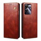 For Realme Note 60 4G / C61 4G Oil Wax Crazy Horse Texture Leather Phone Case(Brown) - 1