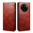 For Realme 14 Pro+ Global Oil Wax Crazy Horse Texture Leather Phone Case(Brown) - 1