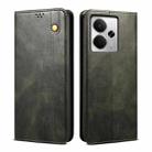 For Realme 14 5G Global Oil Wax Crazy Horse Texture Leather Phone Case(Green) - 1