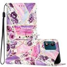 For Motorola Moto E13 Colored Drawing Leather Phone Case(Purple Marble) - 1