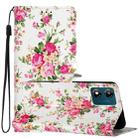 For Motorola Moto E13 Colored Drawing Leather Phone Case(Peonies) - 1