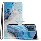 For Motorola Moto E13 Colored Drawing Leather Phone Case(Blue Marble) - 1