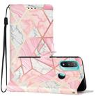 For Motorola Moto E20 /E30 /E40 Colored Drawing Leather Phone Case(Pink Marble) - 1