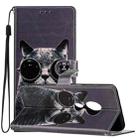 For Motorola Moto G7 Power Colored Drawing Leather Phone Case(Sunglasses Cat) - 1