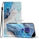 For Motorola Moto G9 / G9 Play Colored Drawing Leather Phone Case(Blue Marble) - 1